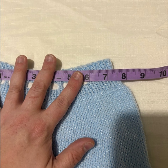 Vintage Hand-Knit Baby Blue Pants - Picture 3 of 5